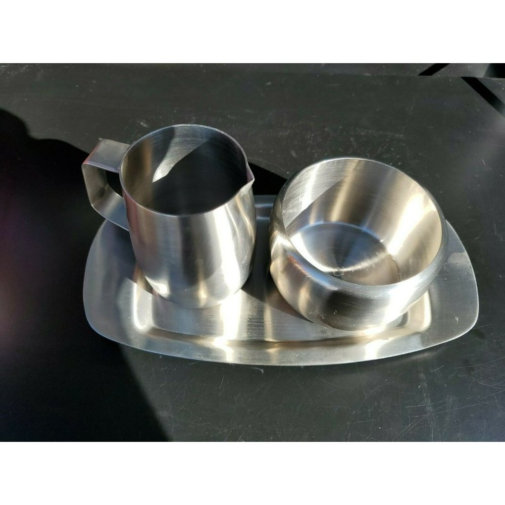 18/8 Stainless Steel Creamer Sugar Tray, set of 3